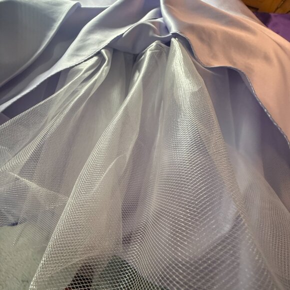 📌David's Bridal Strapless Side Drape & Brooch Satin Bridesmaid Prom Gown Scarf - Picture 14 of 16